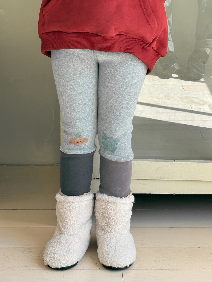 Sugar Pear ropa infantil para niñas y leggings de terciopelo 2024 otoño y invierno nuevos niños coreanos pantalones de otoño más gruesos pantalones de bebé