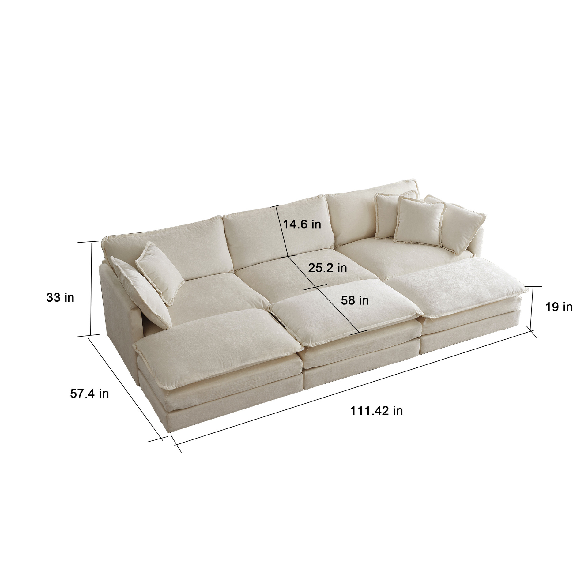 Moderno sofá de tela simple línea recta pequeña casa doble combinación de sala de estar simple multifunción sofá de esquina arrastrada