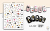 Nail stickers, ultra thin adhesive fake nails, cartoon starry sky, with embroidery, flowered, 3D