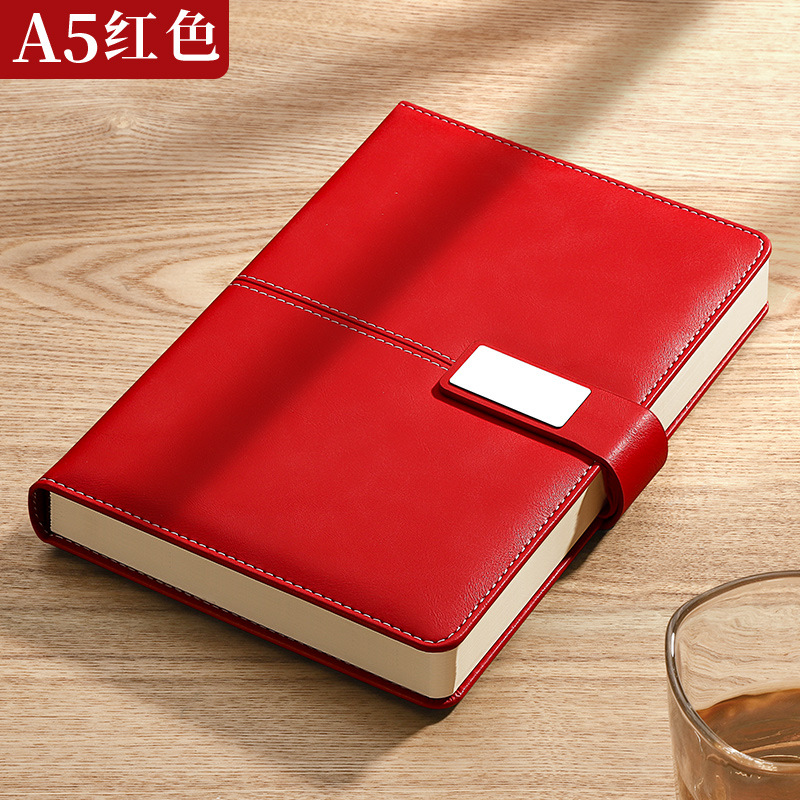 Engrosada Oficina de cuaderno de negocios Bloc de notas de cuero suave A5 de alta apariencia diario reunión libro de grabación caja de regalo traje