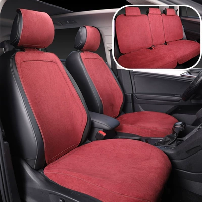 Seat cushion, seat cover — suede car seat cushion, suitable - monet-red-five-seater-car-seat-cover-set
