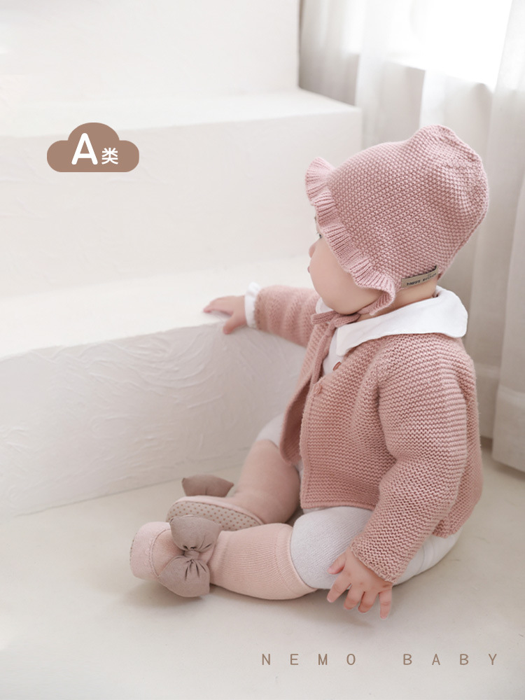 Bebé Niño Zapatos calcetines Otoño e Invierno engrosada Terry caliente arco grande princesa interior antideslizante bebé piso zapatos Calcetines