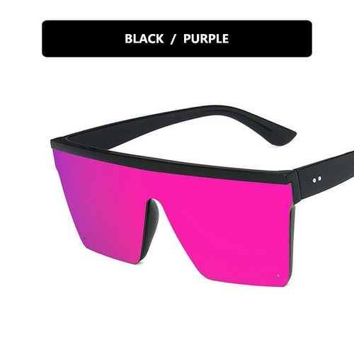  New Women's Street Driving Sunglasses Retro Purple Sunglasses Cross-Border Trend Large Frame One-piece Sunglasses