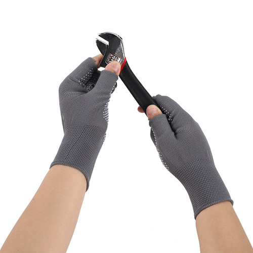 Thin Half-Cover Finger Safety Gloves for Sun Protection, Suitable for Men and Women, Cycling, Leak-Proof, Anti-Slip, Outdoor Sports, Breathable, Touch Screen Driving