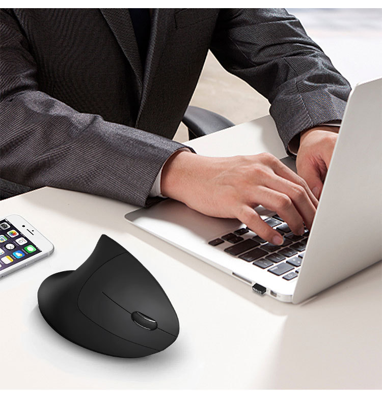 Kablosuz 2.4G dikey beşinci nesil sağ el pil şarjlı kablolu mouse Amazon yaratıcı üretici toptan satış