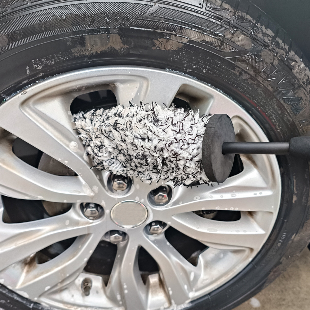 Plush Car Wheel Brush, Ultra-Fine Fiber Dust Duster, Household Car Wash Supplies, Cleaning Brush Cloth Cover