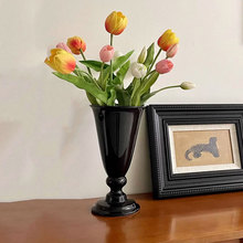 复古陶瓷花瓶插花摆件高级感小众客厅玄关花器摆件陶瓷迷你小花瓶