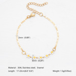 五瓣花滴油日字手链 18K金真空电镀不锈钢饰品ins风花朵时尚女款