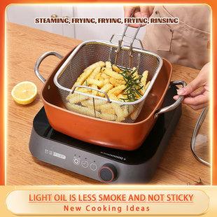 Zhenghang Cooking Pan Non-stick Pan Double Handle Soup Pan Frying Pan Square Pan Less Oil Smoke Pan Amazon Frying Pan