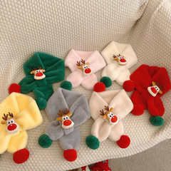 2020 Kids Scarf Winter Warm Plush Christmas Style Unisex Baby Neck Gaiter Korean Versatile Children Scarf Trendy