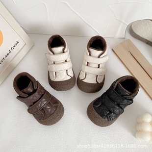 Children's Cotton Shoes 2025 Winter New Boys' Shoes Girls' Winter Shoes Two Cotton Fleece-Lined Baby Shoes Anti-Kick Casual Shoes