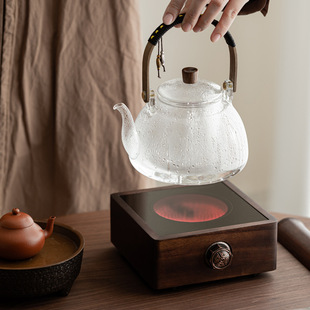 Walnut electric ceramic stove household indoor tea space tea cooker anti-dry burning stove tea boiling glass ceramic tea boiling