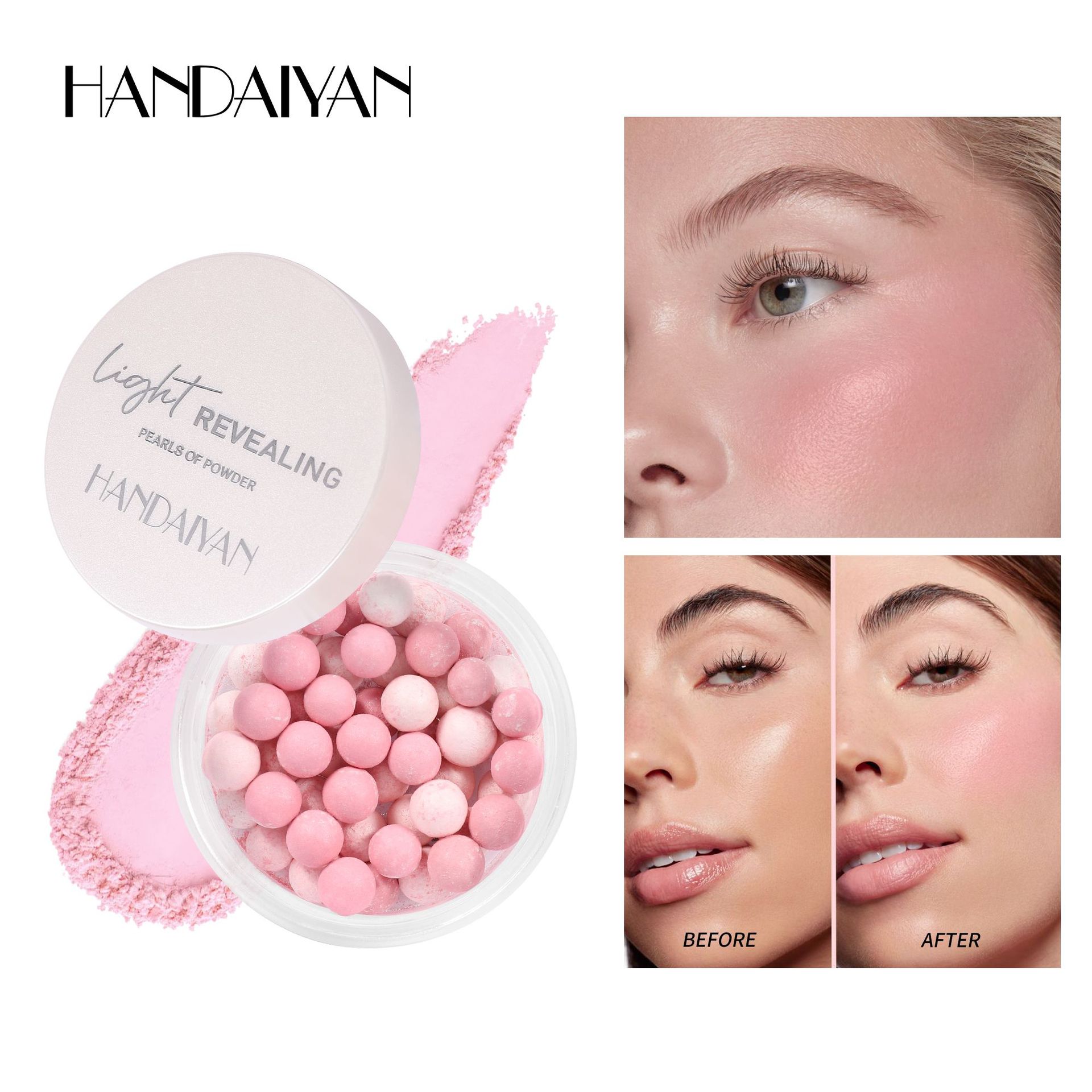 Polvo de maquillaje transfronterizo, polvo de maquillaje de cinco colores, polvo de maquillaje al por mayor de alto brillo, perla de control de aceite, Handaiyan, duradero