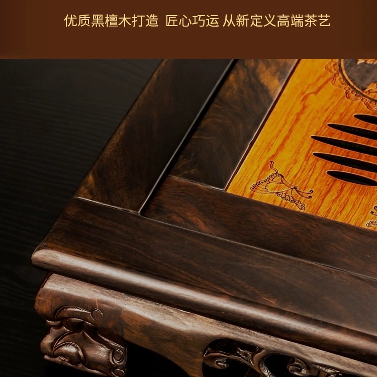 Modern tea set ebony from natural wood for office
