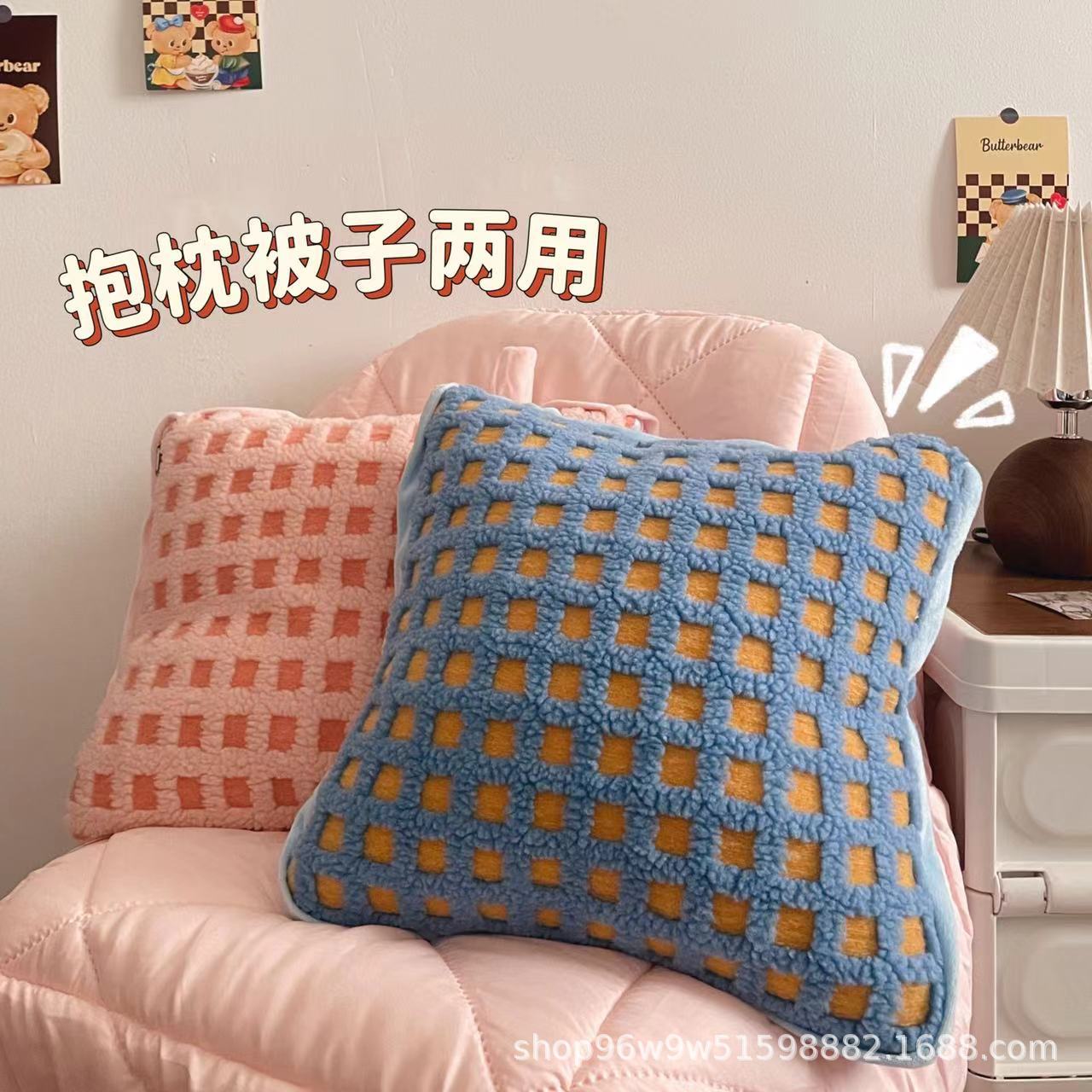 베개 이불 이중 사용 투인원 점심 휴식 두꺼운 자동차 접는 자동차 베개 사무실 낮잠 담요 베개