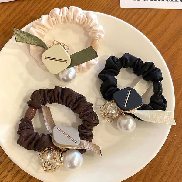 Elegant elastic hair rope pearl