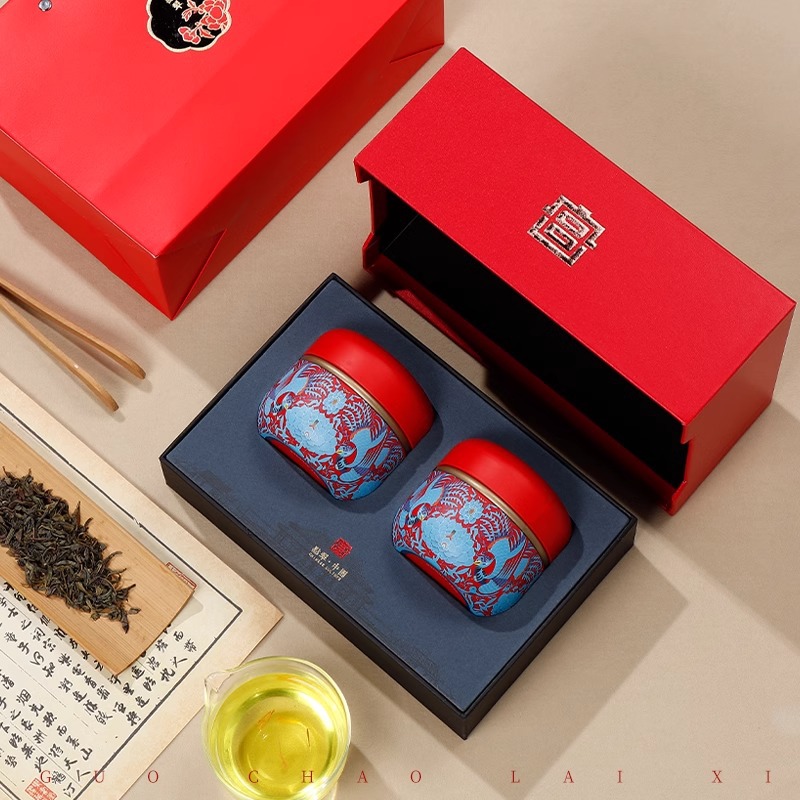 Souvenir tea packaging box two liang Lapsang souchong Pu'er tea Jin Junmei black tea gift box empty box manufacturer wholesale