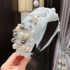 High headband from pearl for face washing, hair accessory, European style, internet celebrity, wholesale