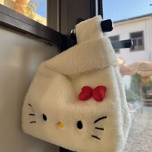 兔毛刺绣kitty猫咪蝴蝶蝶结手提包蝴蝶结通勤毛绒大容量可爱包DZ