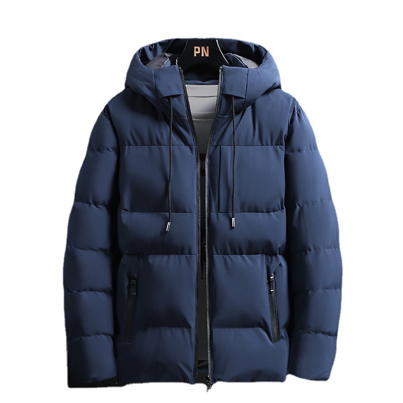 Men's Padded Jacket Hooded Winter Coat With Zipper And Pockets_voghion.com
