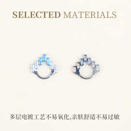 厂家ASTM F136钛铰链段环7长棍CZ风扇时尚箍环耳环鼻环穿刺饰品