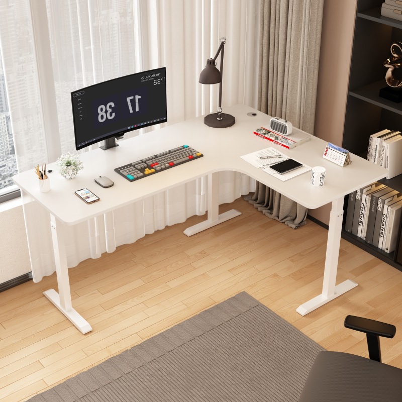 Tコーナースマート電動昇降テーブル家庭用デスク学習机L型テーブルコーナー昇降コンピュータデスク