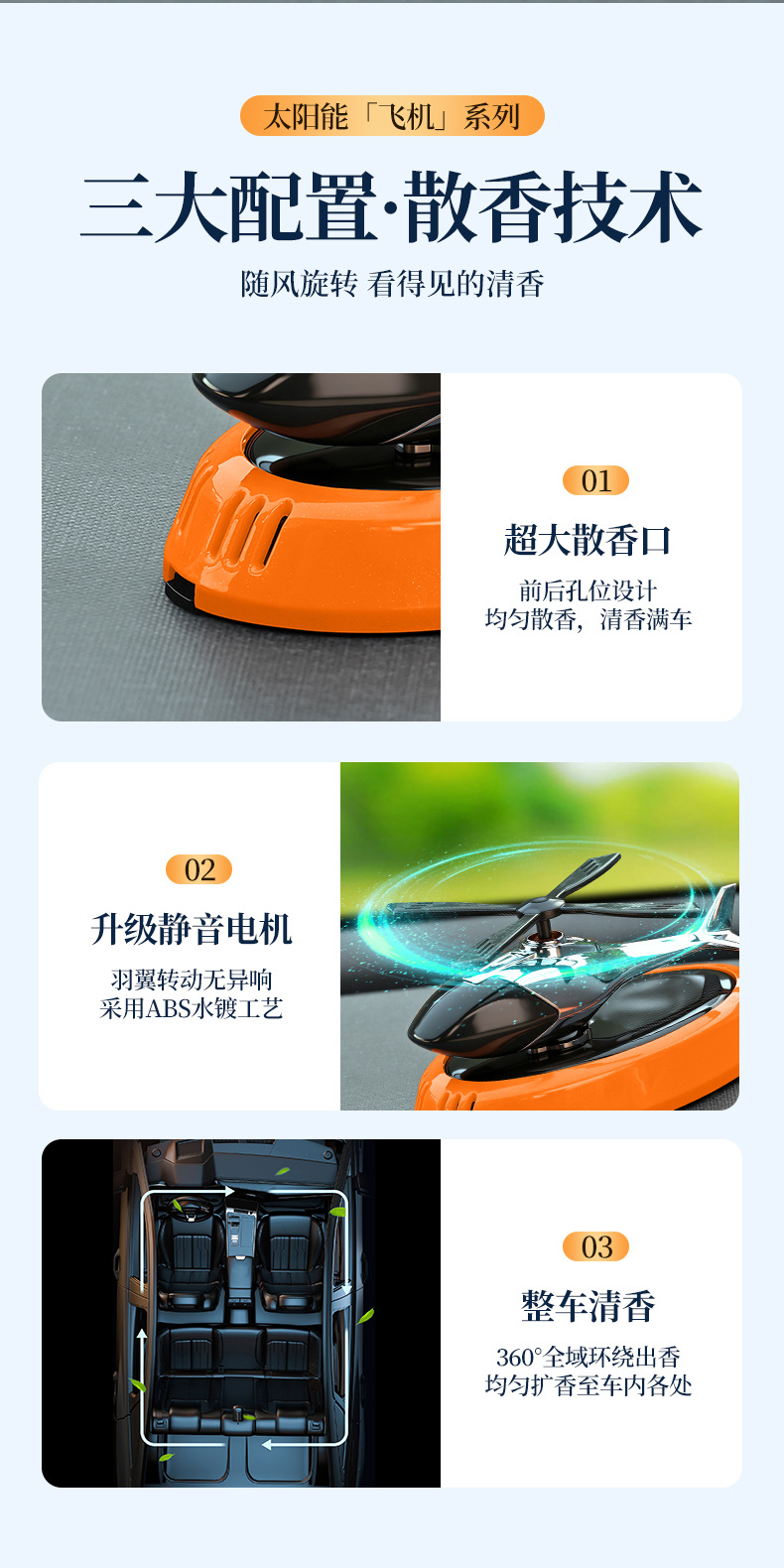 [Cross-Border] New Car-Mounted Solar-Powered Airplane-Shaped Fragrance Diffuser, Car Perfume Holder, Dashboard Decoration, Odor Removal