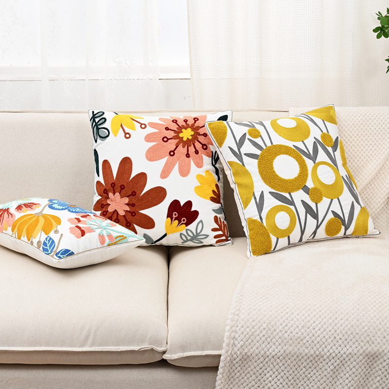 Nordic Ins Living Room Towel Embroidered Sofa Pillow Cushion Small Fresh Model Bedside Backrest Pillow Pillow Case Nordic Ins Living Room Towel Embroidered Sofa Pillow Cushion Small Fresh Model Bedside Backrest Pillow Pillow Case