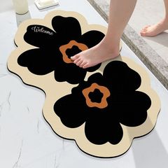 Bathroom Non-slip Mat, Sanitary Room Foot Mat, Luxury Home Use Technology Fleece Entrance Door Mat, Simple Toilet Entrance Rugs
