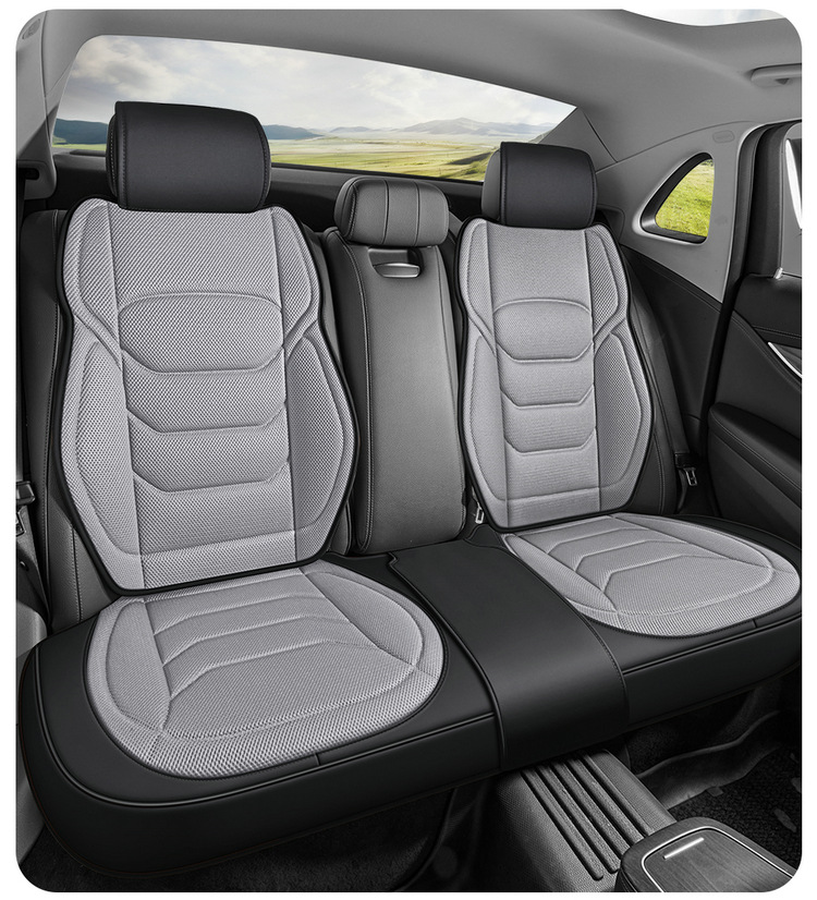 2026 New Model All-Season Universal Hot-pressed Leather with Honeycomb Mesh Multi-Piece Car Seat Cover Set
