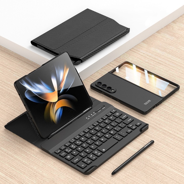 Para Samsung Galaxy Z Fold4 5G succión magnética cubierta de teclado plegable Bluetooth
