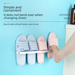 跨境電商免打孔拖鞋架扁鋼壁掛式浴室衛生間置物架收納掛鞋神器