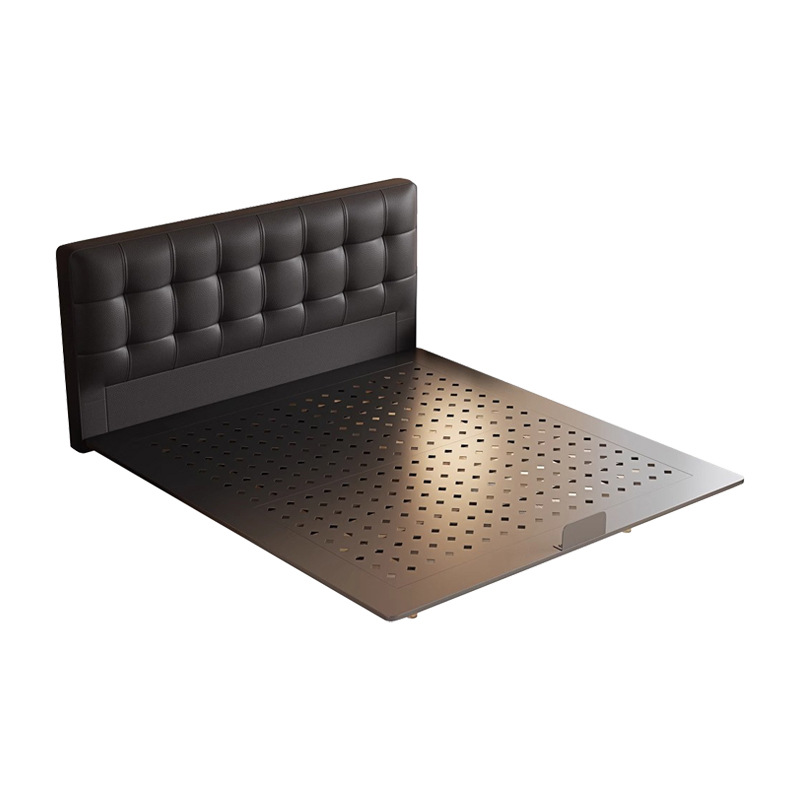 Waffle de acero cama flotante retro estilo medieval paquete suave dormitorio pequeño cama doble cama de cuero minimalista italiana