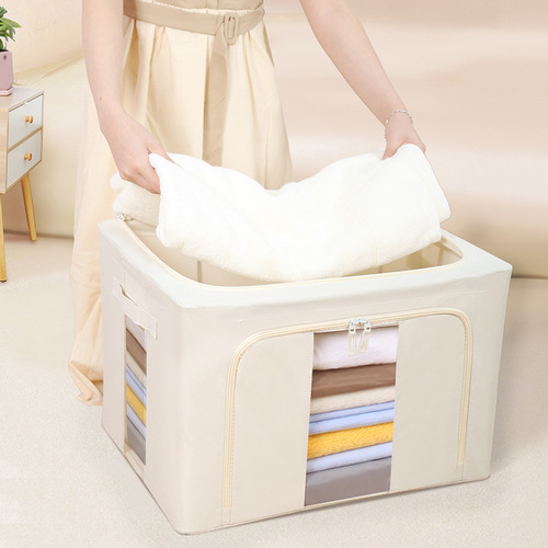 Paisilong Organizer Eco-Friendly Storage Box Waterproof Oxford Cloth Four Steel Frame Clothing and Blanket Quilt Storage Box