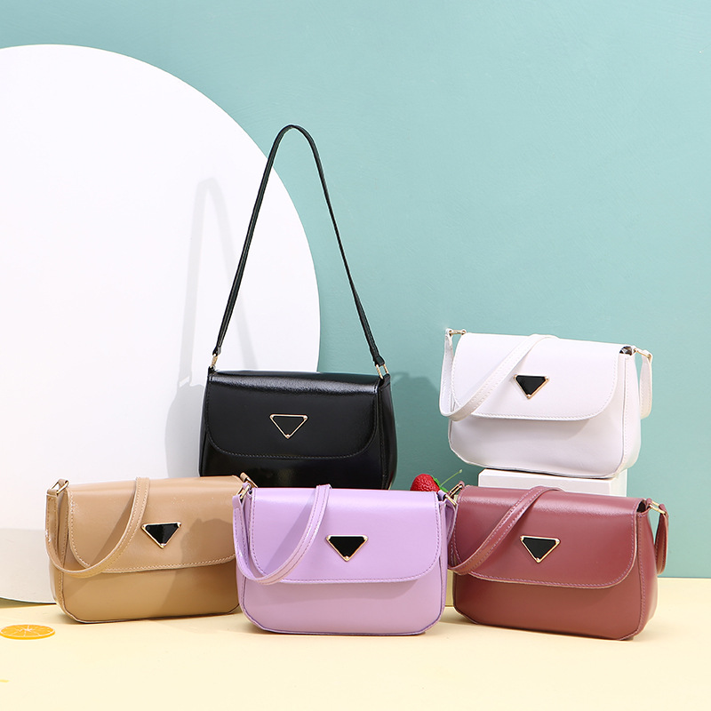 Borsa a tracolla da donna in pelle PU con forma geometrica, borsa alla moda, semplice e versatile_voghion.com