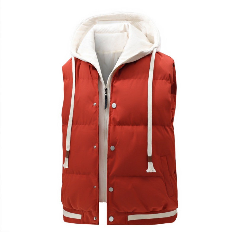 2026 New High-Quality Trendy Brand Hooded Vest for Men, Loose down Cotton Hooded Vest, Warm and Thickened, Couple Style