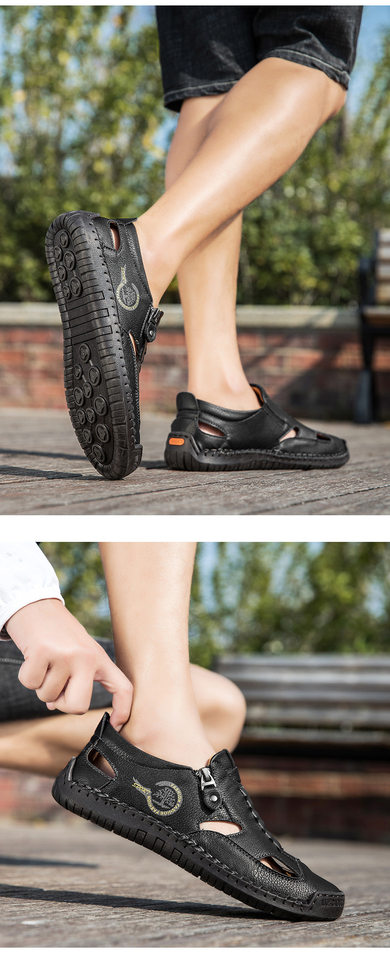 Dép sandal nữ bít mũi quai khâu thoáng khí chống trượt — F 6611m màu, F6611 hồng, F6611 kaki, F6611 màu vàng chi tiết 11