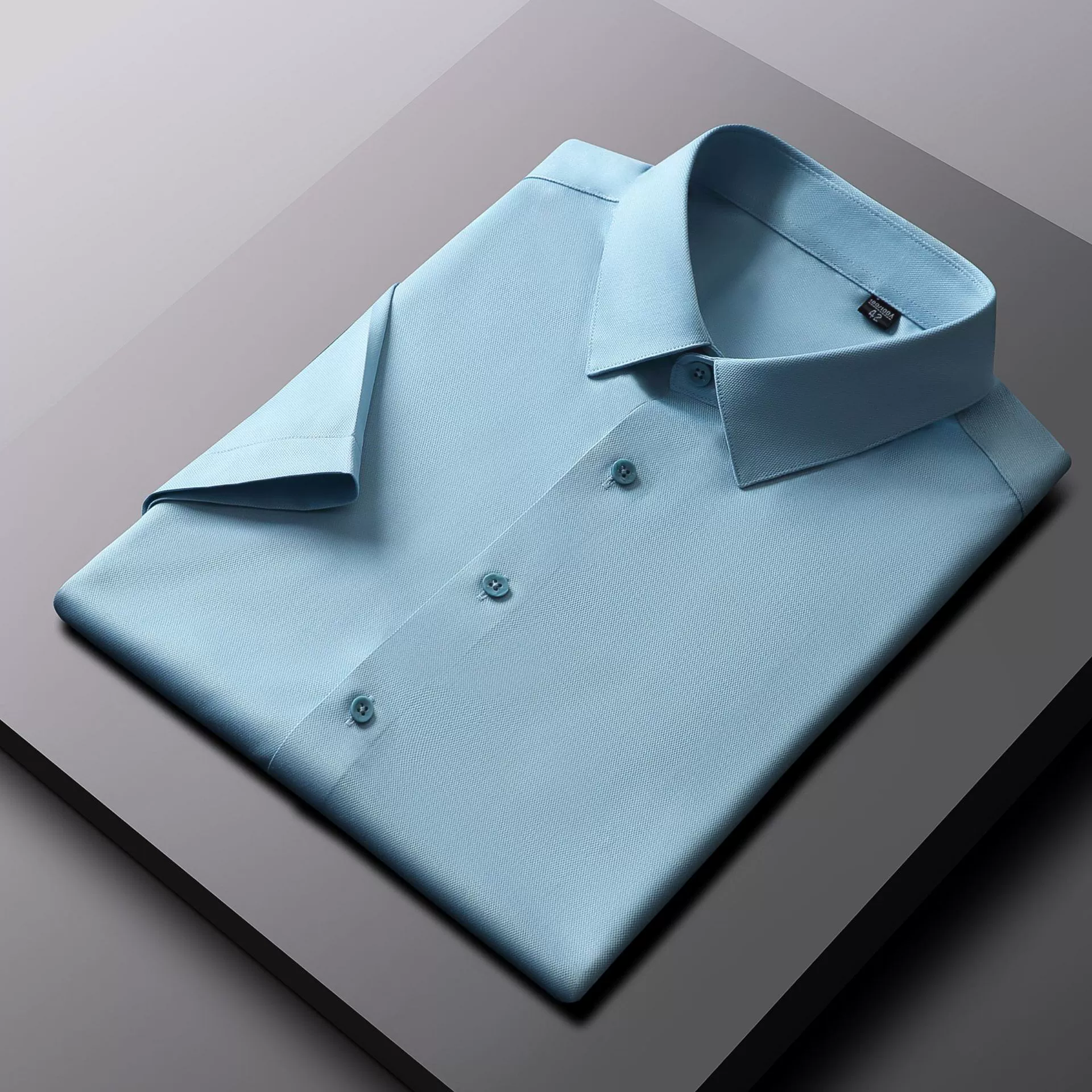 Новая летняя новая мужская эластичная рубашка из бамбукового волокна с короткими рукавами, мужская тонкая однотонная повседневная рубашка против морщин, без глажки