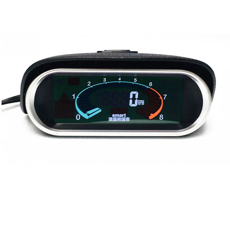 Car Lcd Horizontal Tachometer 9V-36V Truck Excavator Engineering Vehicle Heavy Vehicle Forklift Marine Modification