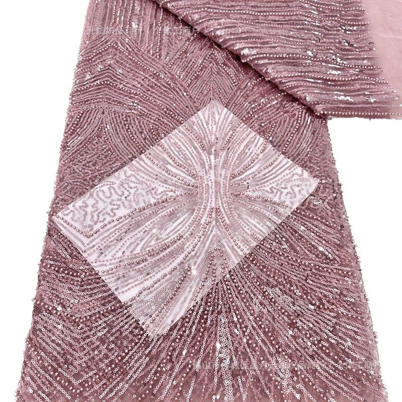 2025 nuevo punto de sequilla cuentas bordadas tela bordada vestido de boda tela de encaje vestido