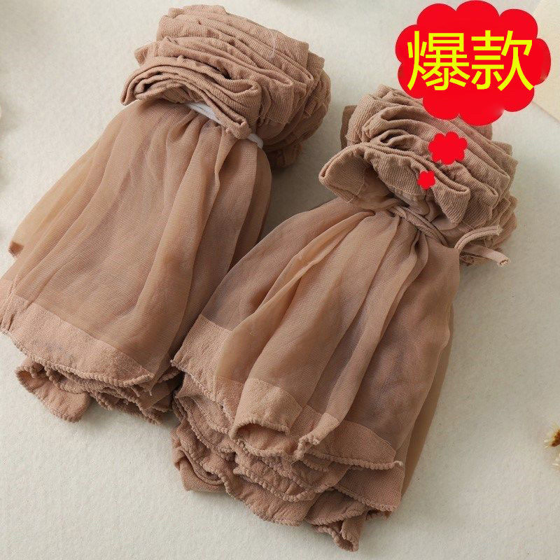 Silk stockings women's socks women's ultra-thin spring and summer invisible transparent anti-snagging Black flesh color Crystal pair socks Women's