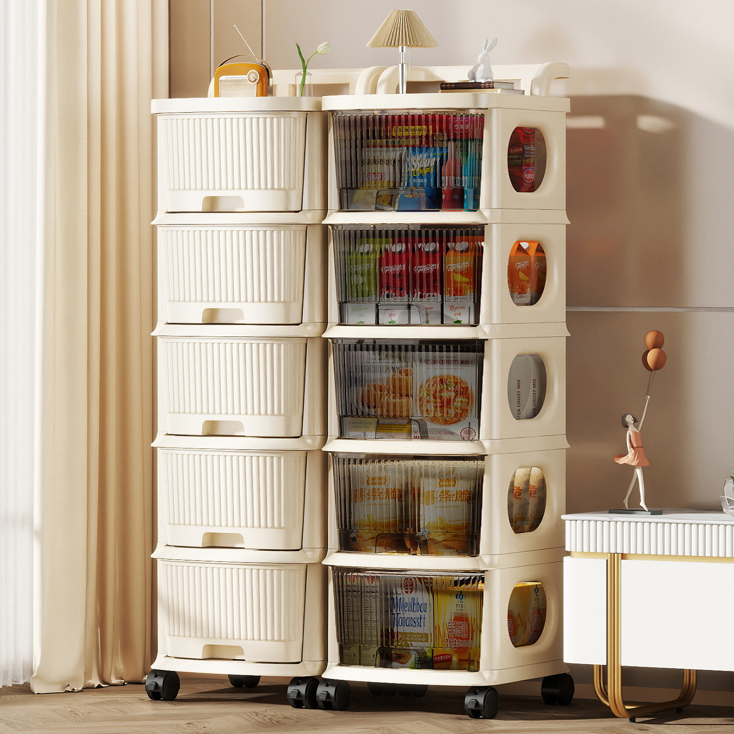 Storage Cabinet Drawer-Type Toy Snack Cabinet Storage Cabinet Household Storage Cabinet Children's Clothes Storage Box Bedside Table