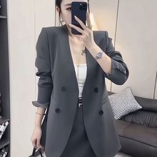 领西服套装长袖秋季女装新款时尚显瘦休闲百搭两件套