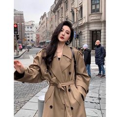 英伦风长款高个子风衣外套女春秋季新款小个子大衣超好看休闲