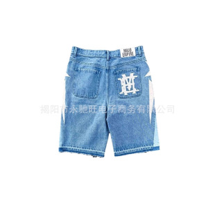 Trendy American-Style Cross-Border Direct Sale 2025 Summer New Washed High Street Versatile Loose Vintage Denim Shorts