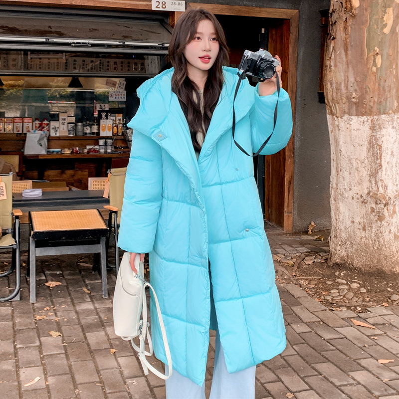 2024 invierno nuevo estilo coreano vintage relajado estilo de viento de pluma multigüedad abrigo de algodón de pluma media y larga ropa de pan mujer