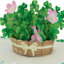 节日惊喜立体弹出贺卡 三叶草田野3D风圣帕特里克节专属祝福贺卡