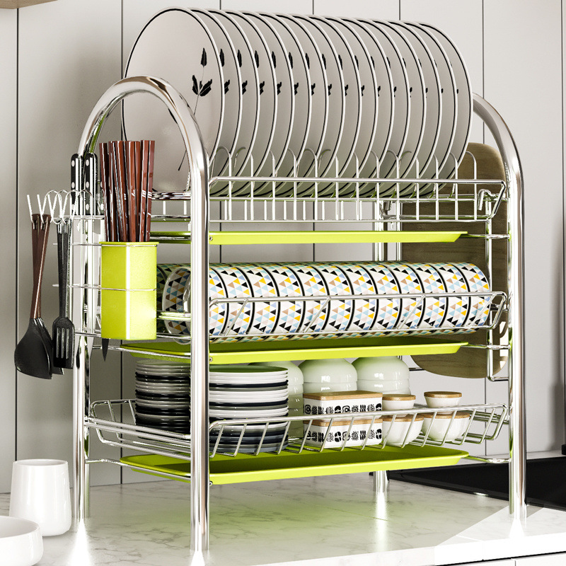 Suministros de cocina, hogar, platos, vajilla, vajilla, escurrir, caja de almacenamiento de platos, estante multifuncional, encimera