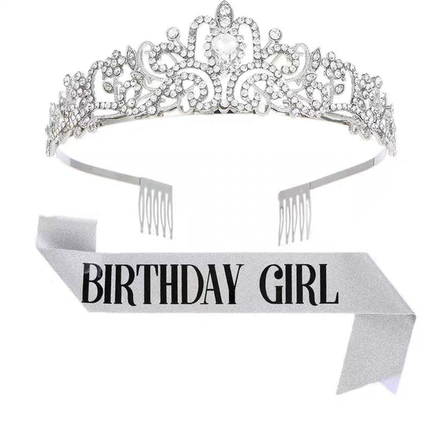 Silver water drop crown + shoulder strap girl GIRL