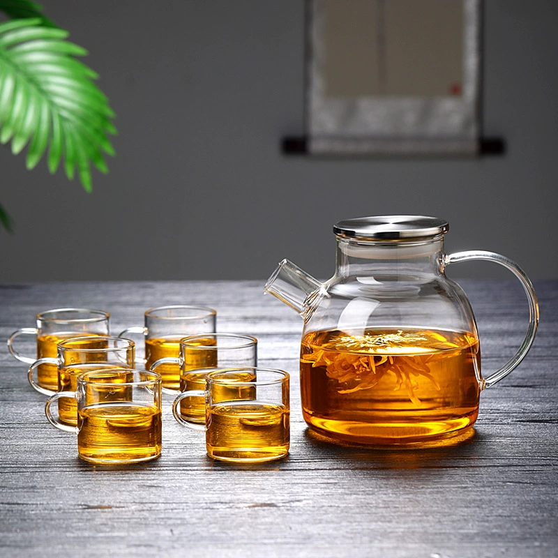 Высокотемпературный стеклянный чайник, большой вместительный чайный сервиз, домашний гостеприимство, приготовление чая, большой вместительный фильтр, термостойкий кипящий оптом